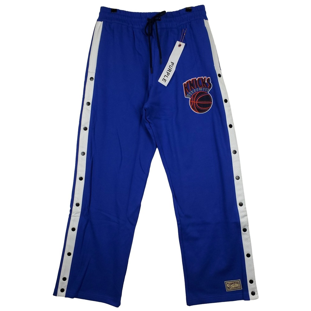 Purple Brand New York Knicks Mitchell & Ness NBA‎ Large Tear Away Pants Blue NWT